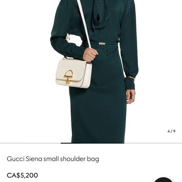 Vintage Gucci cream beige leather shoulder bag with gold GG turnlock closure - Picture 16 of 16